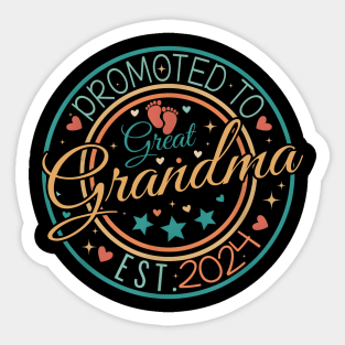 Pregnancy Announcement Promoted To Great Grandma Est 2024 Sticker